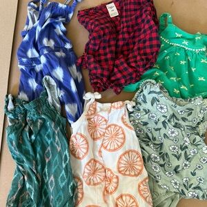 5 Piece Assorted Baby Rompers in Various Patterns, size 3 mo